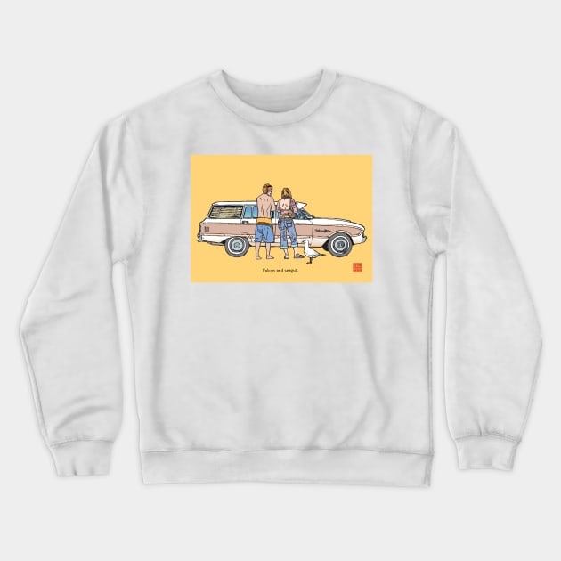 Falcon and Seagull Crewneck Sweatshirt by erickoo